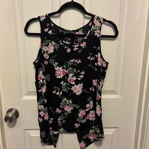 Express Black Floral Tank Top